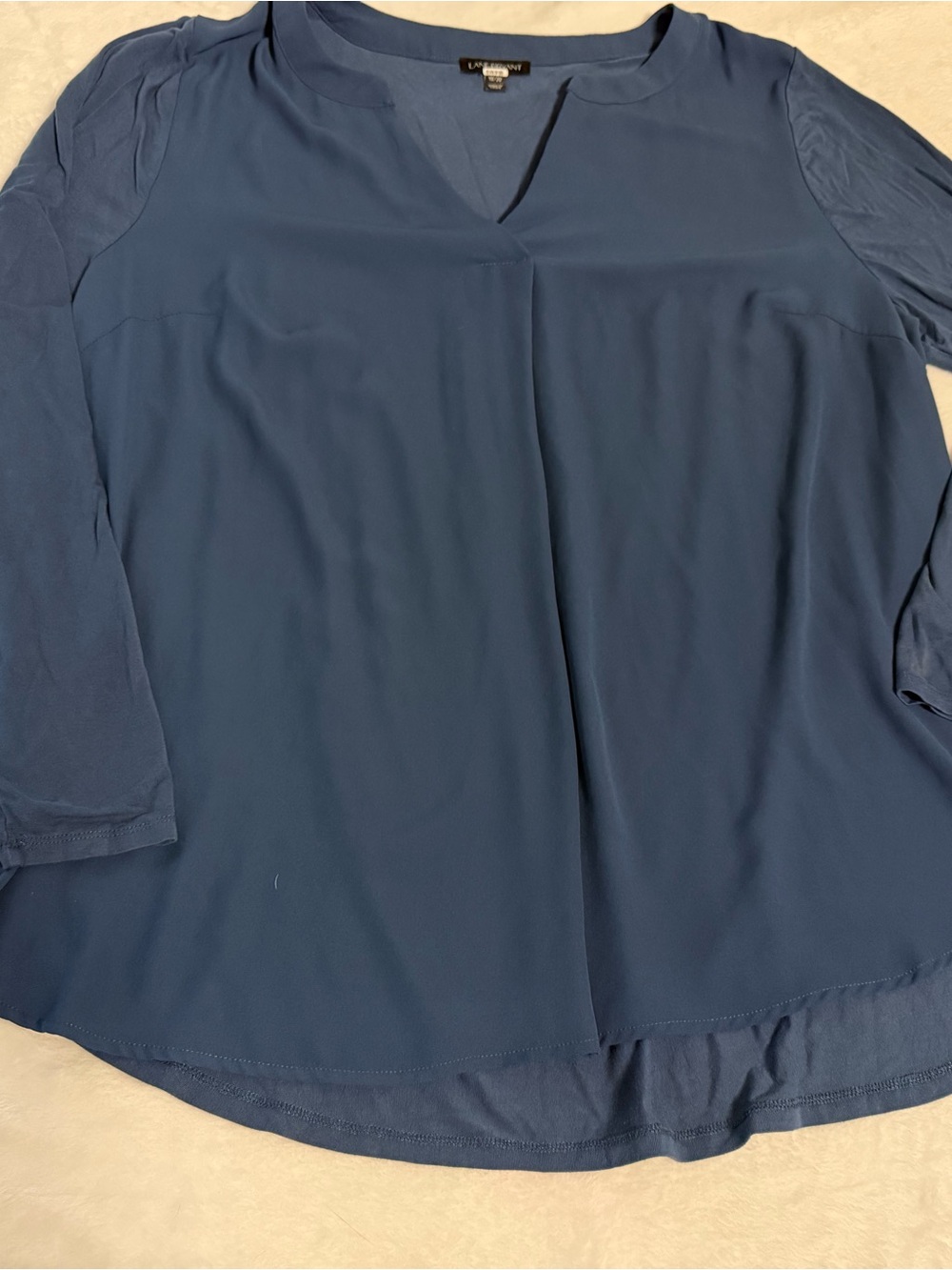 Lane Bryant Navy Split V-Neck Blouse 18/20